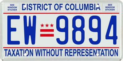 DC license plate EW9894