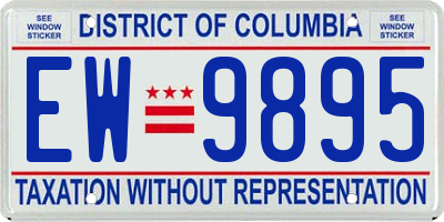 DC license plate EW9895