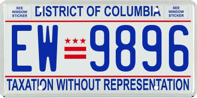 DC license plate EW9896