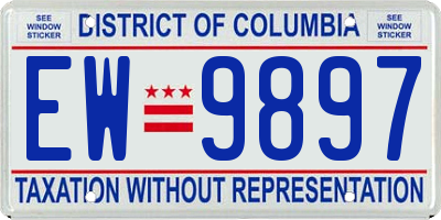 DC license plate EW9897