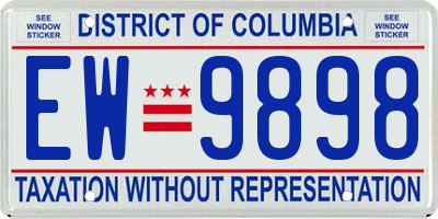 DC license plate EW9898