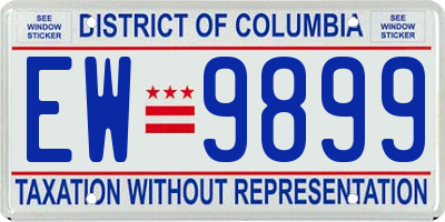 DC license plate EW9899