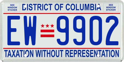 DC license plate EW9902