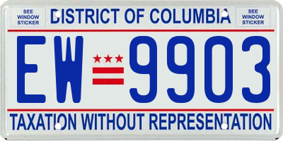 DC license plate EW9903