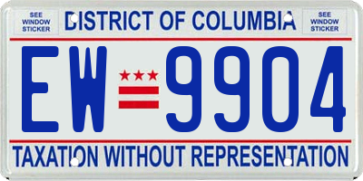 DC license plate EW9904