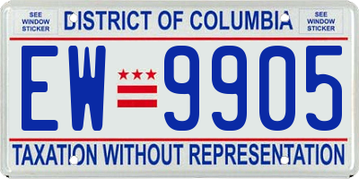DC license plate EW9905