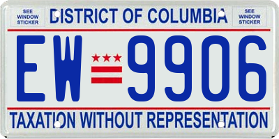 DC license plate EW9906