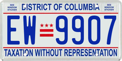 DC license plate EW9907