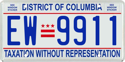 DC license plate EW9911