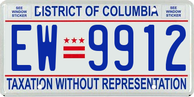 DC license plate EW9912