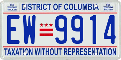 DC license plate EW9914