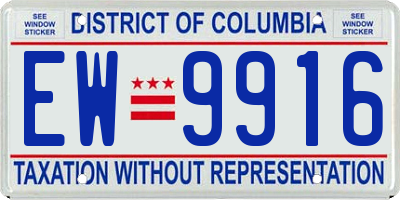 DC license plate EW9916