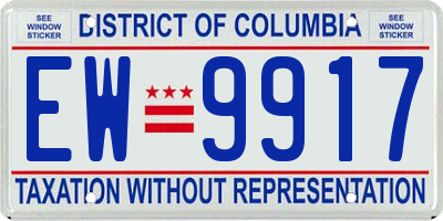 DC license plate EW9917