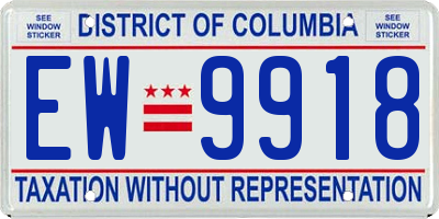 DC license plate EW9918