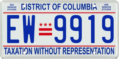 DC license plate EW9919