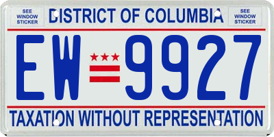 DC license plate EW9927