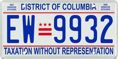DC license plate EW9932