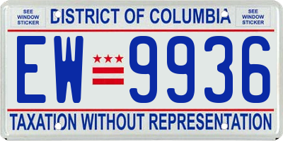 DC license plate EW9936