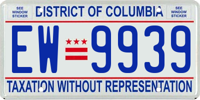 DC license plate EW9939