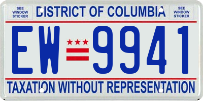 DC license plate EW9941