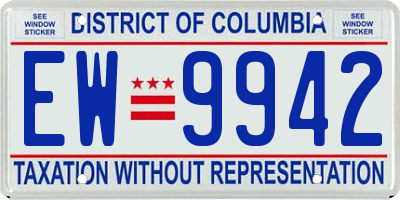 DC license plate EW9942