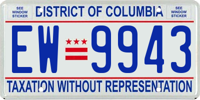 DC license plate EW9943