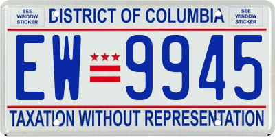 DC license plate EW9945