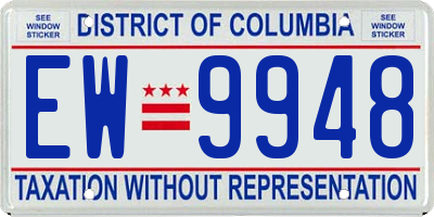 DC license plate EW9948