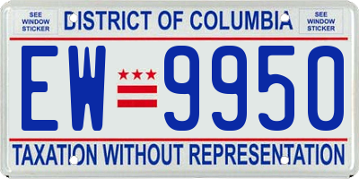 DC license plate EW9950