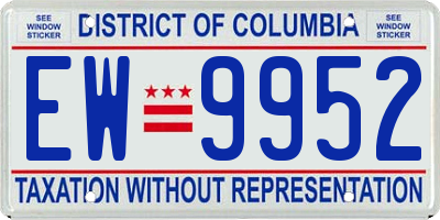 DC license plate EW9952