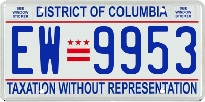 DC license plate EW9953