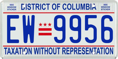 DC license plate EW9956