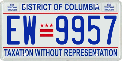 DC license plate EW9957