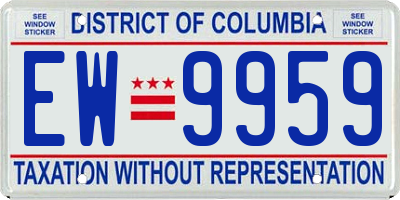 DC license plate EW9959