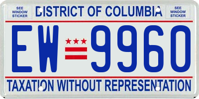 DC license plate EW9960