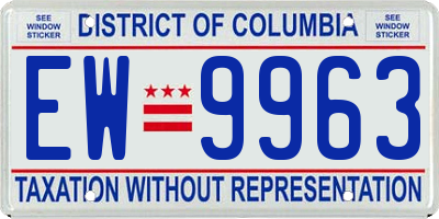 DC license plate EW9963
