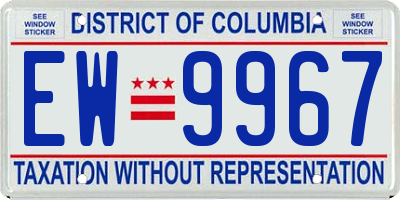 DC license plate EW9967