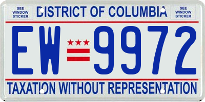 DC license plate EW9972