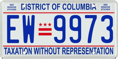 DC license plate EW9973