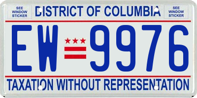 DC license plate EW9976