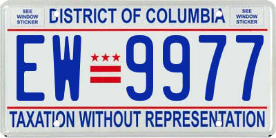 DC license plate EW9977