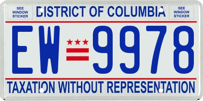 DC license plate EW9978
