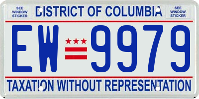 DC license plate EW9979