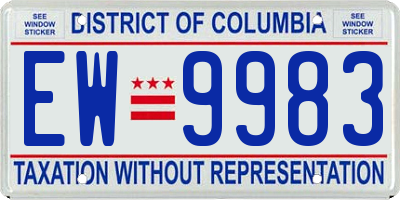 DC license plate EW9983