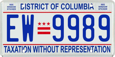 DC license plate EW9989