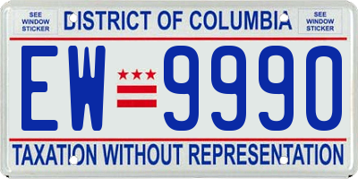 DC license plate EW9990