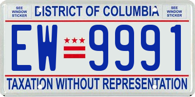 DC license plate EW9991