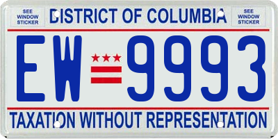 DC license plate EW9993