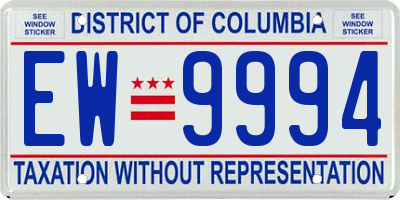 DC license plate EW9994