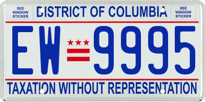 DC license plate EW9995